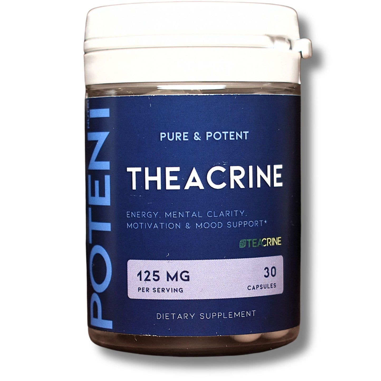 Potent Nutri Theacrine (TeaCrine) Supplement to Support Mental Clarity, Motivation, Energy & Mood - 125 Mg, Vegan, 30 Veggie Capsules
