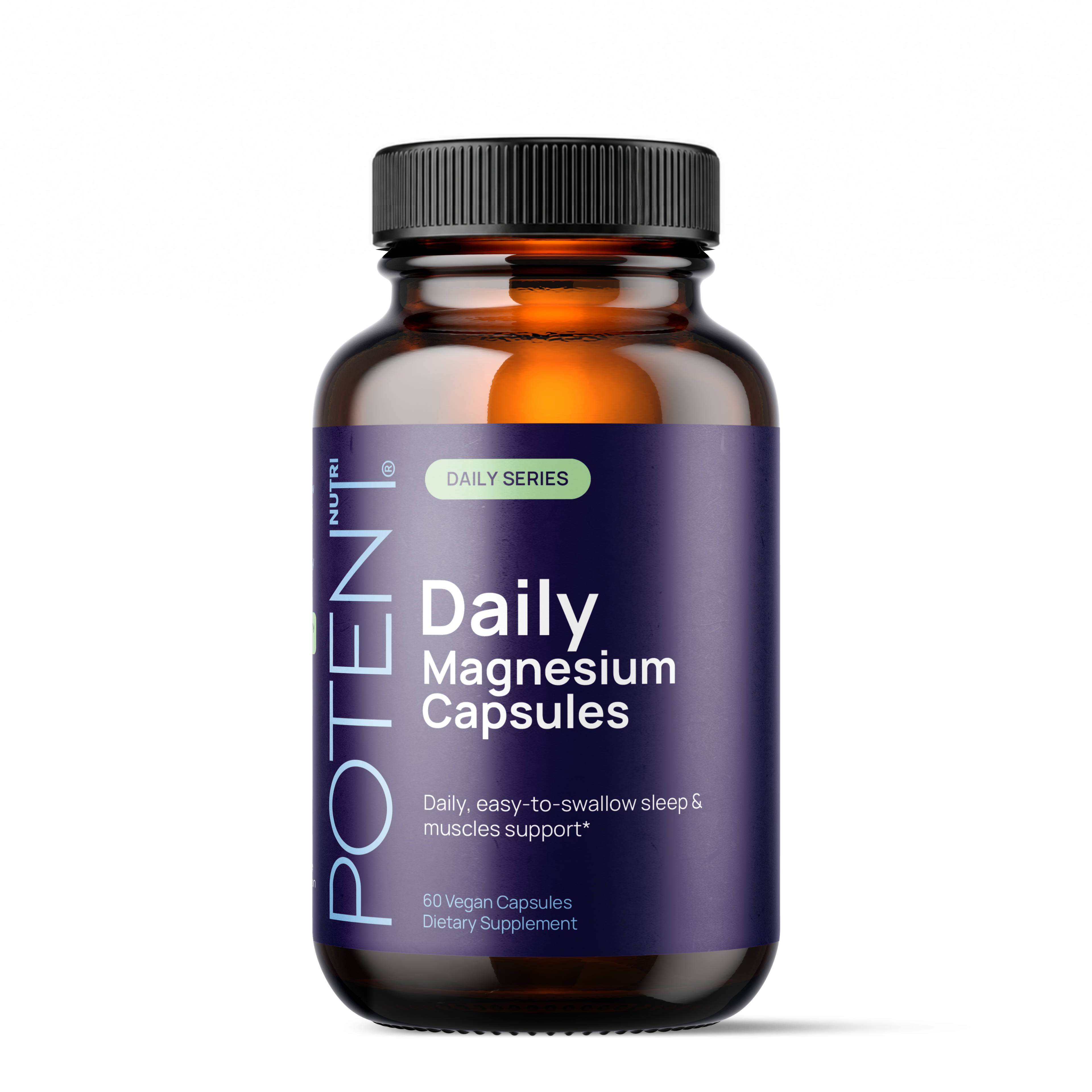 Daily Magnesium Capsules - Easy to swallow - 60 Day Supply