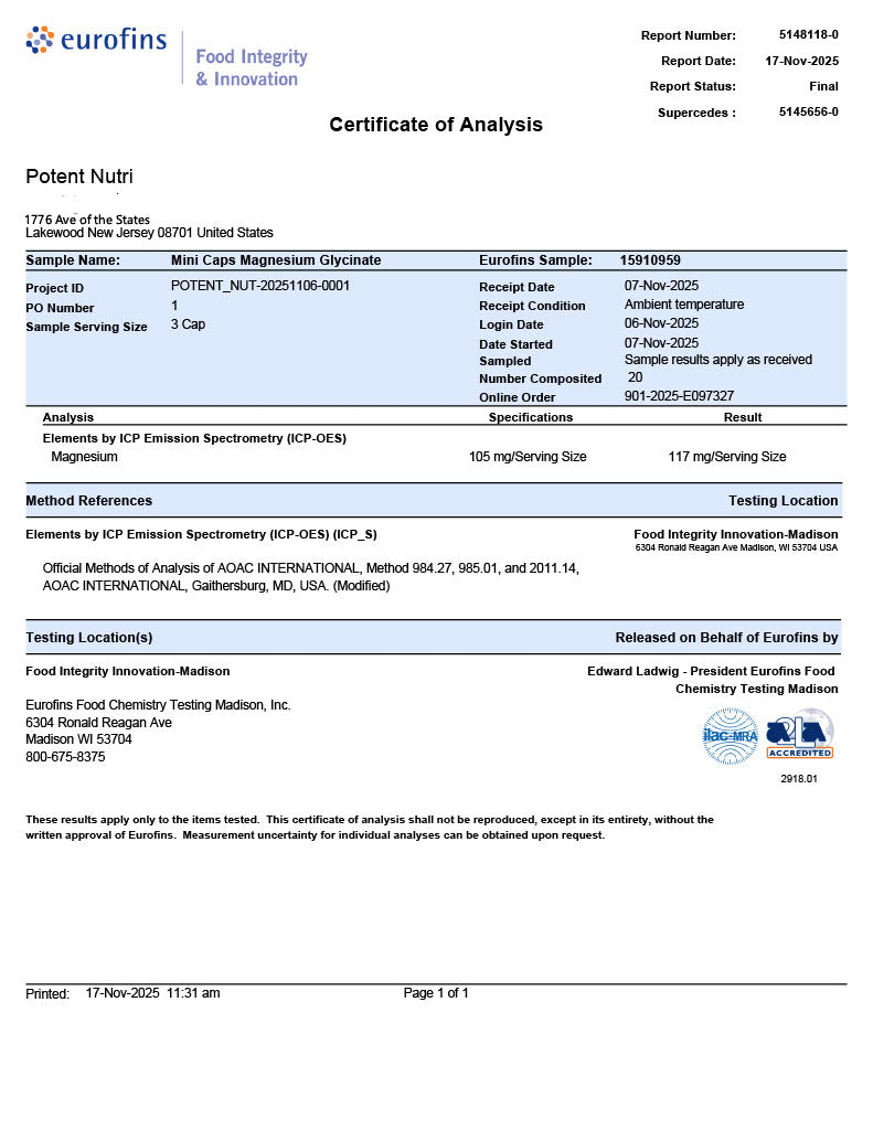 Magnesium Glycinate Small Capsules - 90 Capsules, Easy to Swallow, Albion TRAACS® Magnesium Bisglycinate Chelate - Kosher
