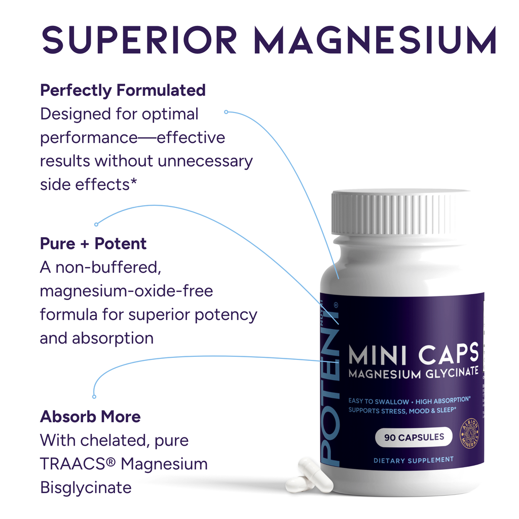 Magnesium Glycinate Small Capsules - 90 Capsules, Easy to Swallow, Albion TRAACS® Magnesium Bisglycinate Chelate - Kosher