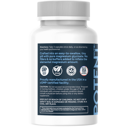 Magnesium Glycinate Small Capsules - 90 Capsules, Easy to Swallow, Albion TRAACS Magnesium Bisglycinate Chelate - Kosher