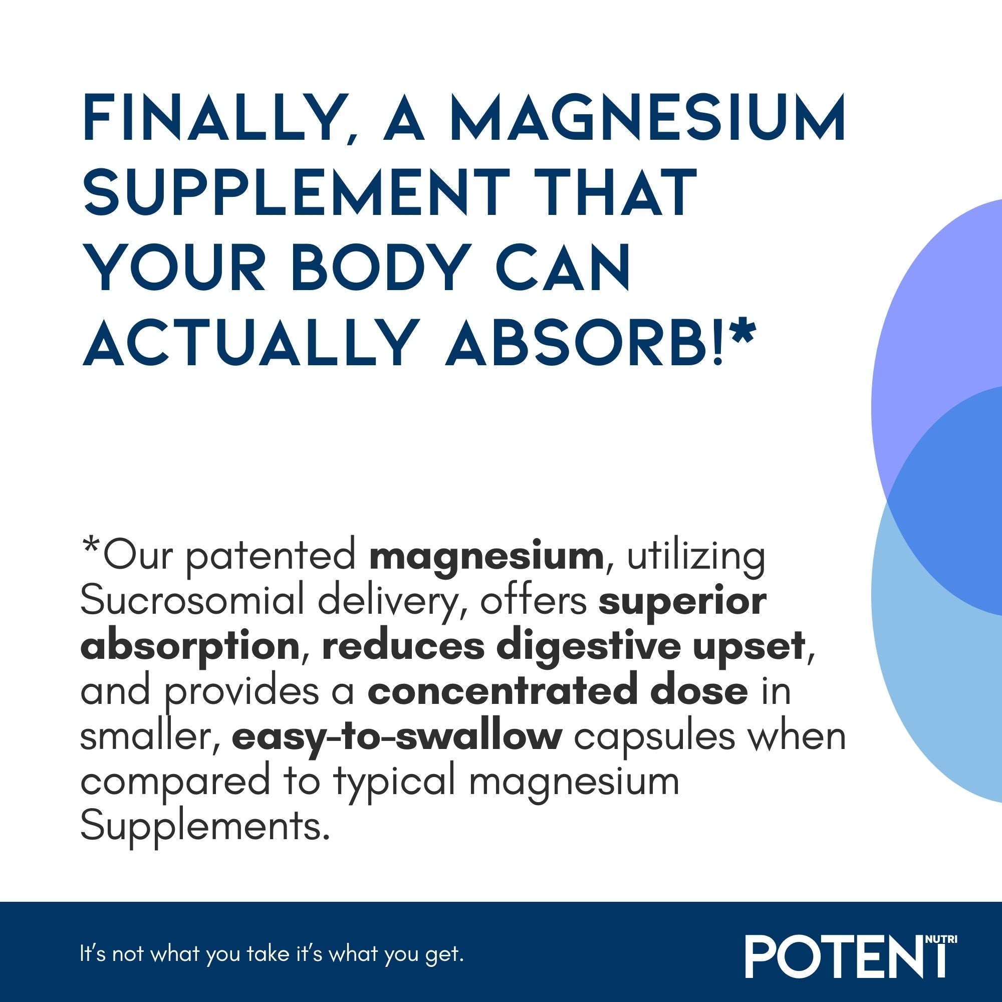 Potent Nutri Sucrosomial Magnesium — 245 mg High Absorption Magnesium Supplement (60 Vegan Capsules)