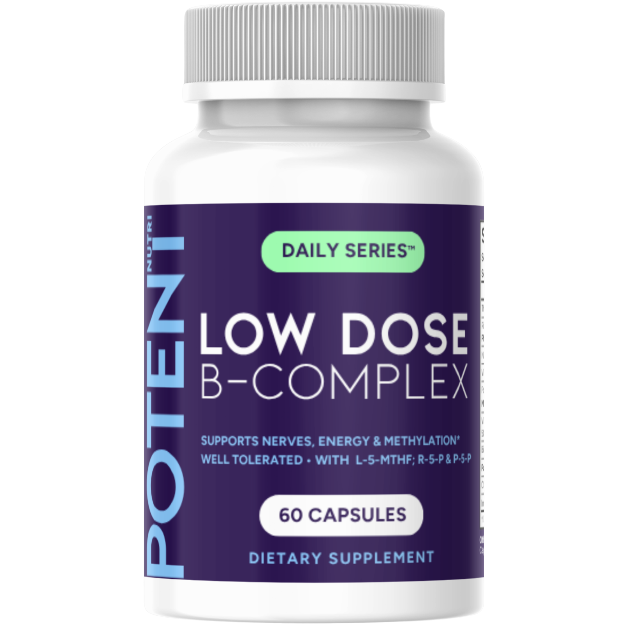 Low Dose B-Complex - 60 Capsules - Complete Daily Support