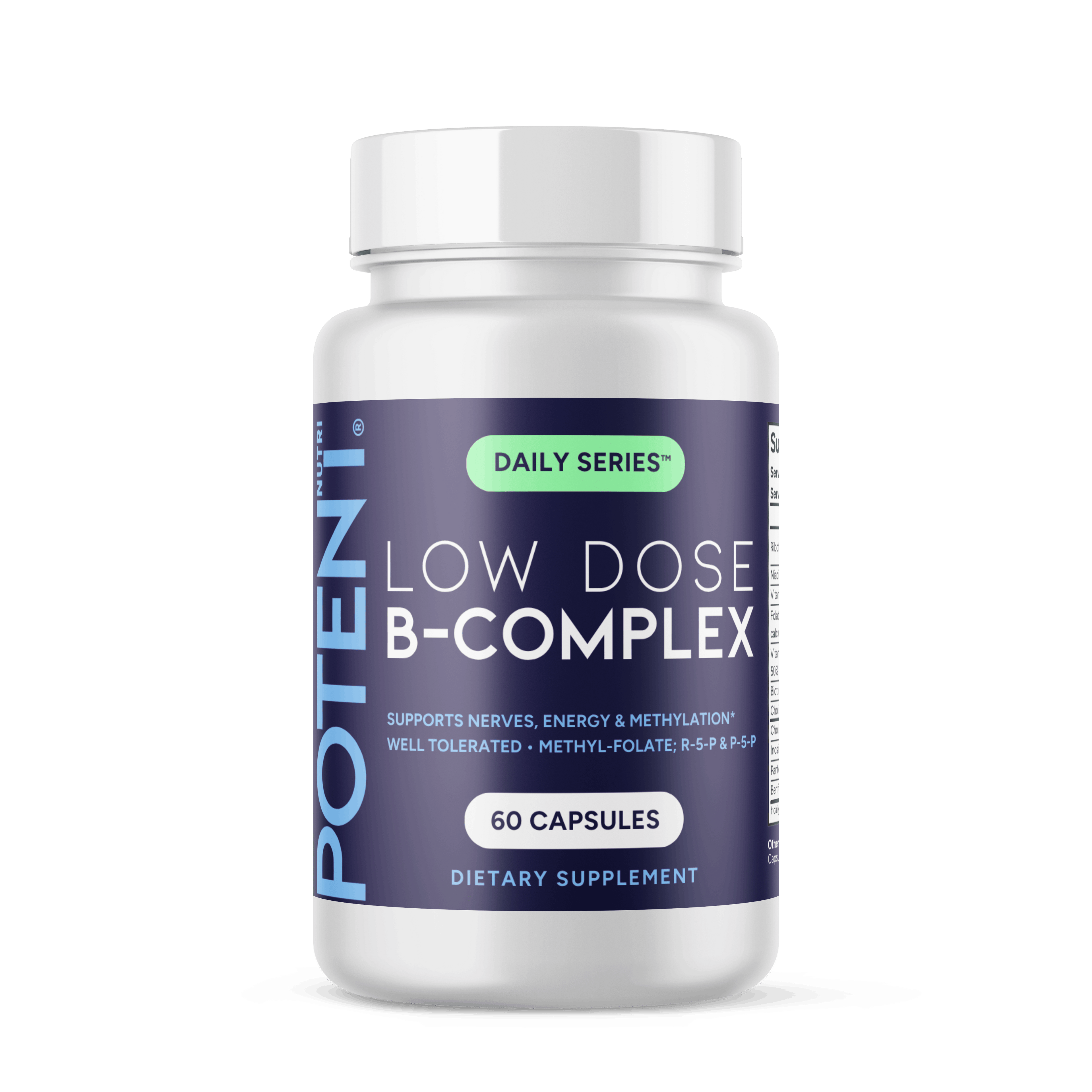 Low Dose B-Complex - 60 Capsules - Complete Daily Support