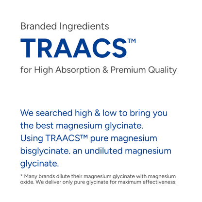Magnesium Glycinate Small Capsules - 90 Capsules, Easy to Swallow, Albion TRAACS Magnesium Bisglycinate Chelate - Kosher