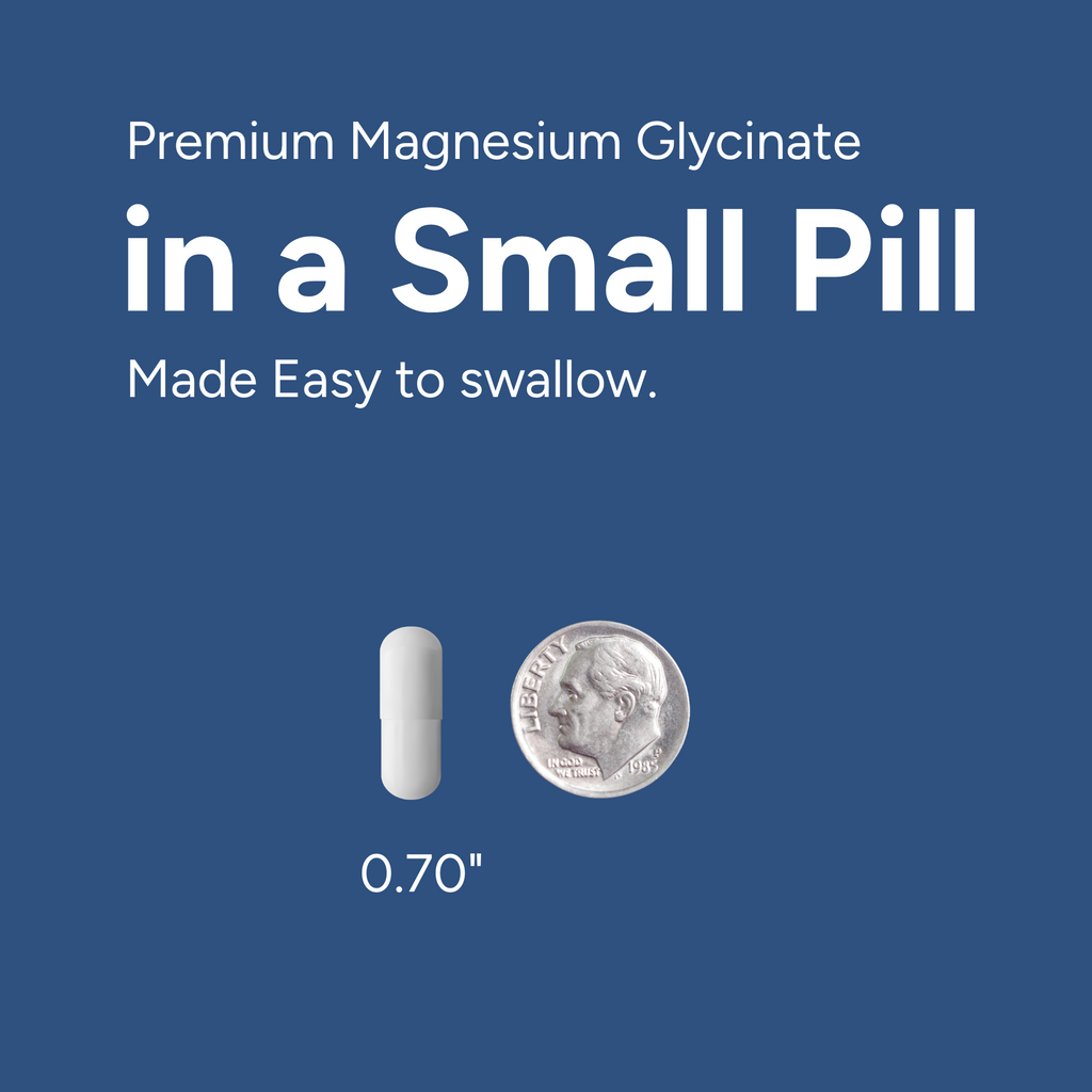 Magnesium Glycinate Small Capsules - 90 Capsules, Easy to Swallow, Albion TRAACS® Magnesium Bisglycinate Chelate - Kosher