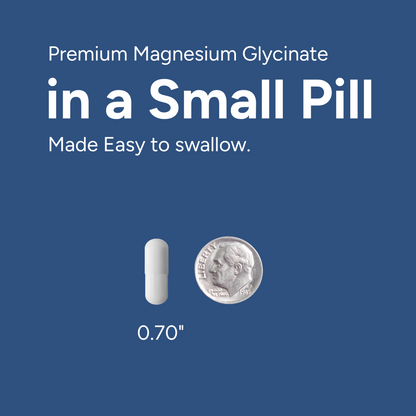 Magnesium Glycinate Small Capsules - 90 Capsules, Easy to Swallow, Albion TRAACS Magnesium Bisglycinate Chelate - Kosher