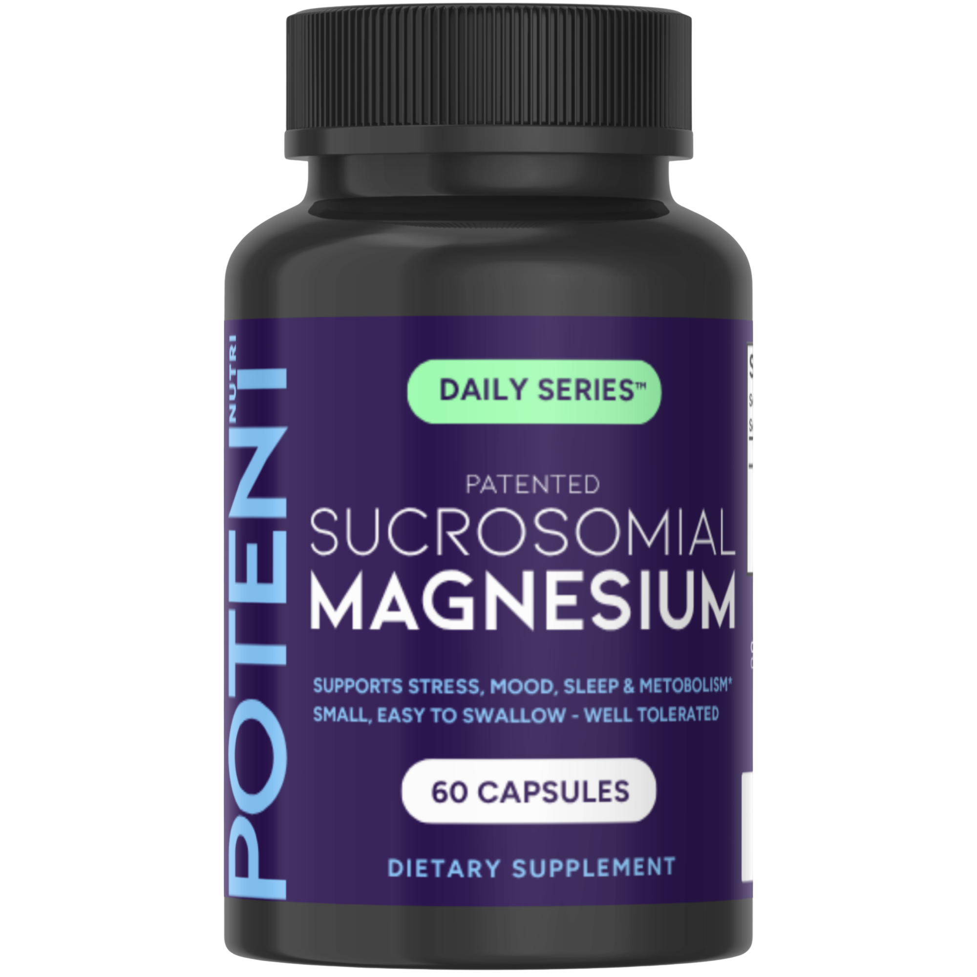 Potent Nutri Sucrosomial Magnesium — 300 mg High Absorption Magnesium Supplement (60 Vegan Capsules)