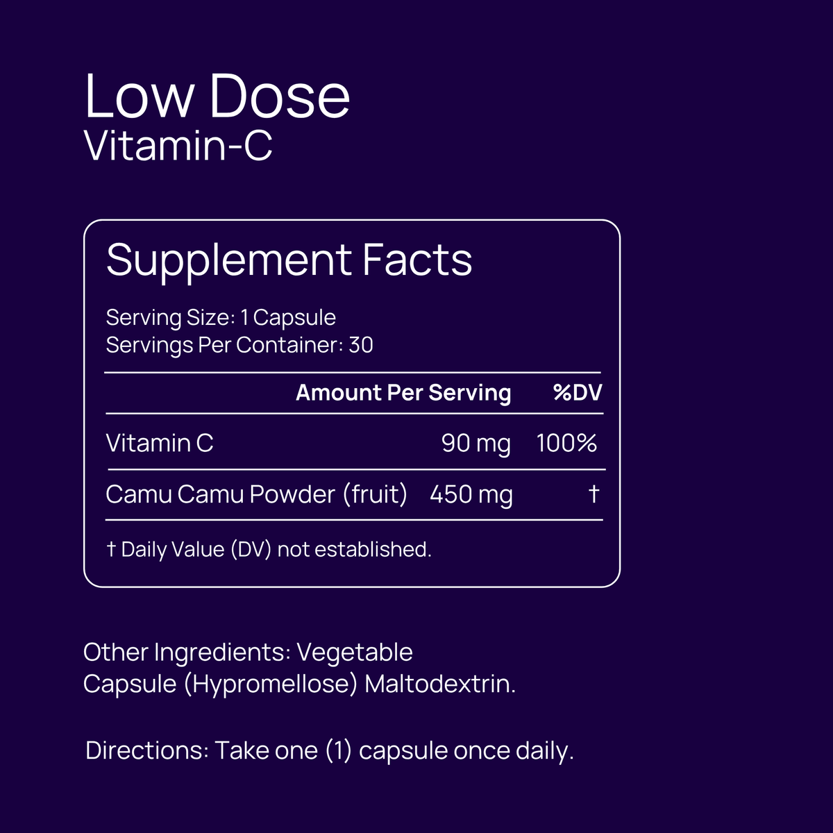Low Dose Real Vitamin C Complex – Potent Nutri